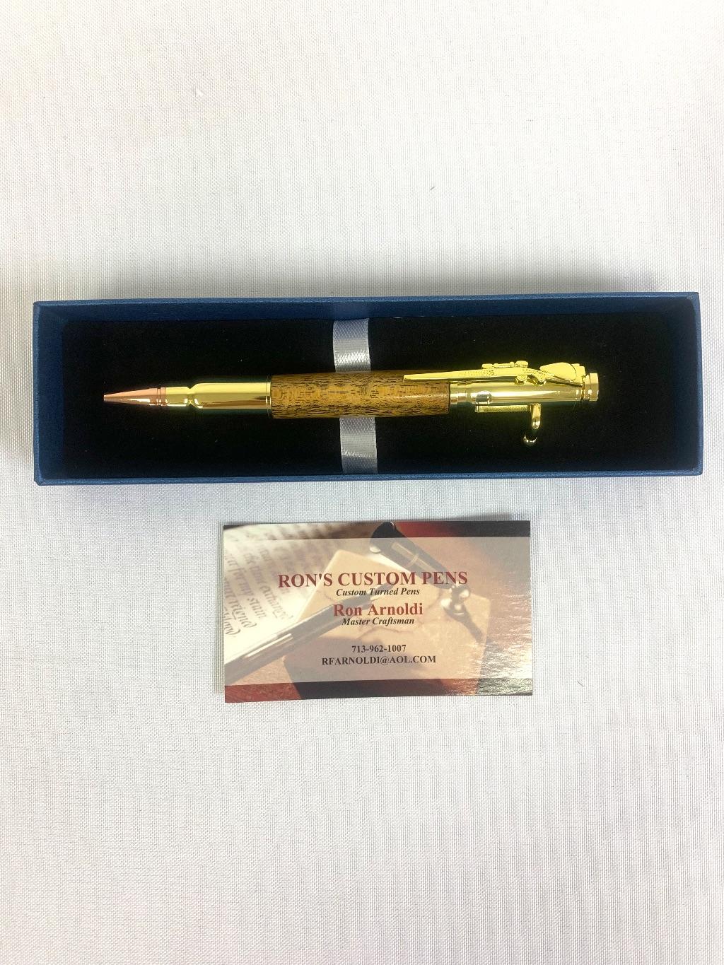 Bubinga Wood Bolt Action Pen - Custom Made by Ron Ar...