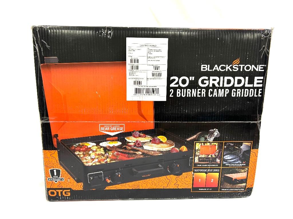 Blackstone 20 Two Burner Tabletop Camp Griddle and S...