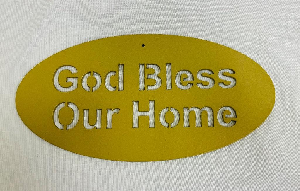 God Bless Our Home /Metal Decor Plaque