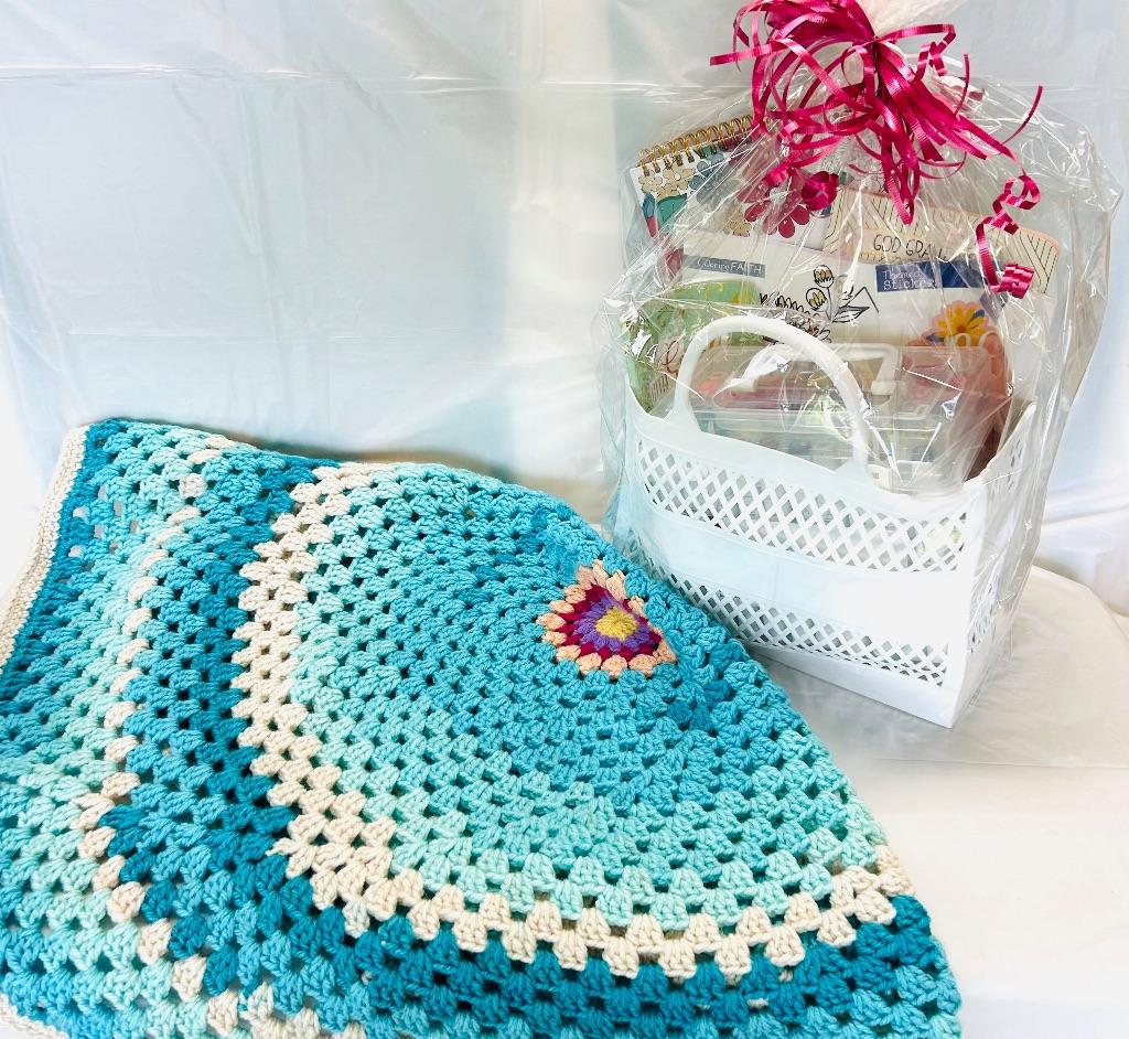Hand Crafted Crochet Afghan & The Faith Tote