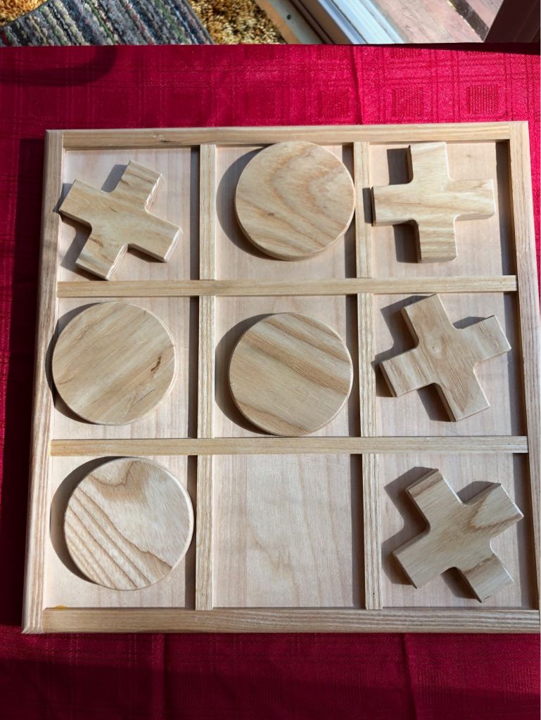 Large, Wood Tic Tac Toe Board