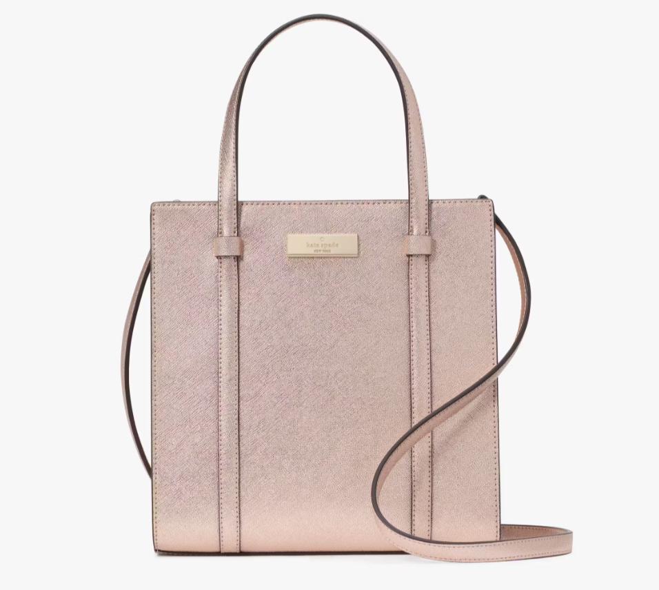 Kate Spade ''Mini Tote'' Purse in Metallic Saffia Ro...