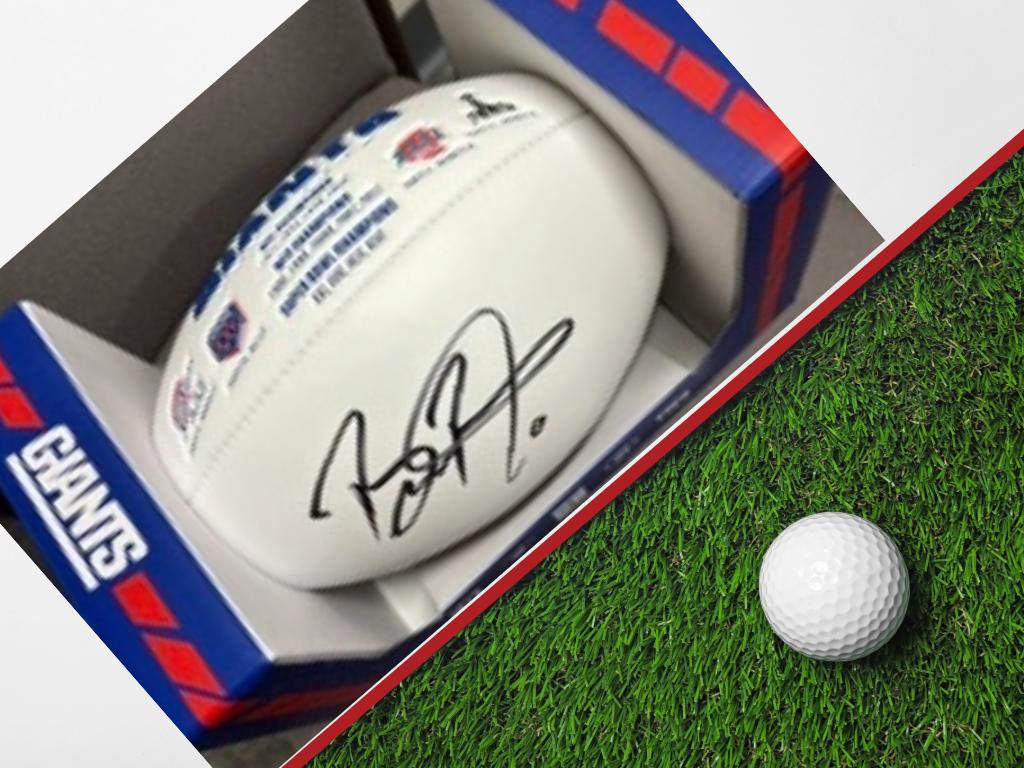 NEW YORK GIANT BRIAN BURNS AUTOGRAPHED FOOTBALL WITH...