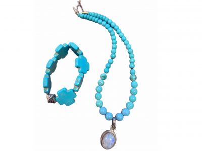 Turquoise & Moonstone Jewelry Set