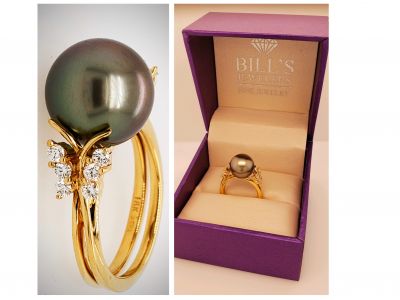 Gorgeous Tahitian Pearl Yellow Gold Ring