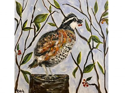 Gorgeous 12 x 12 Quail Painting