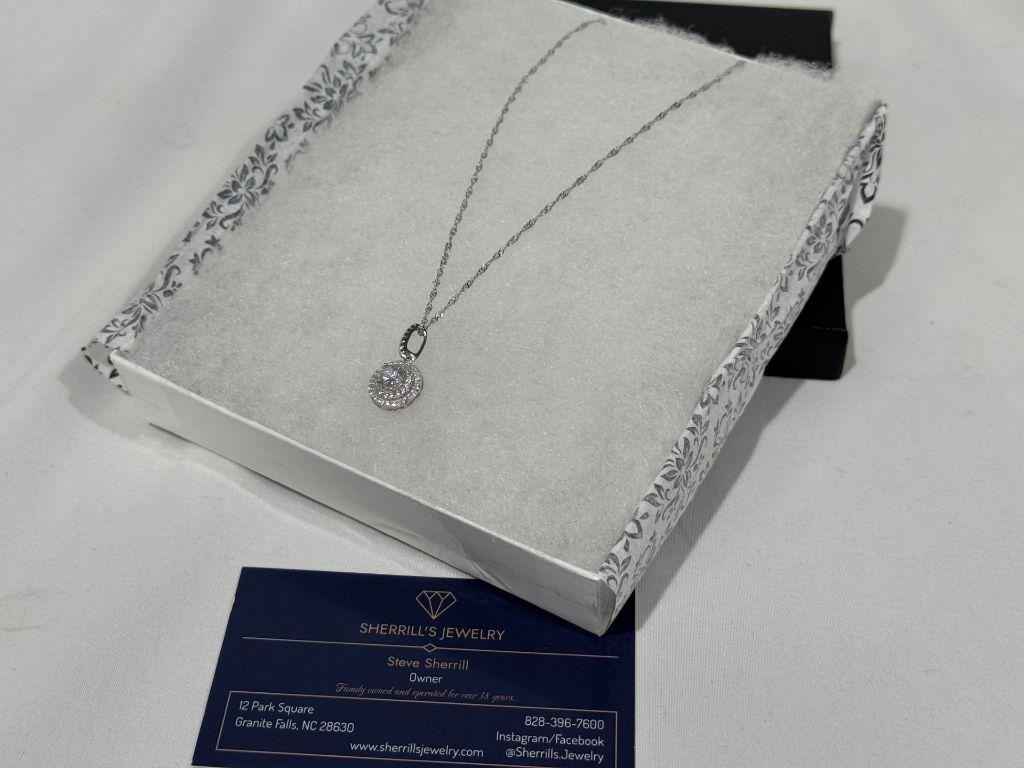Sterling Silver Necklace with Cubic Zirconias