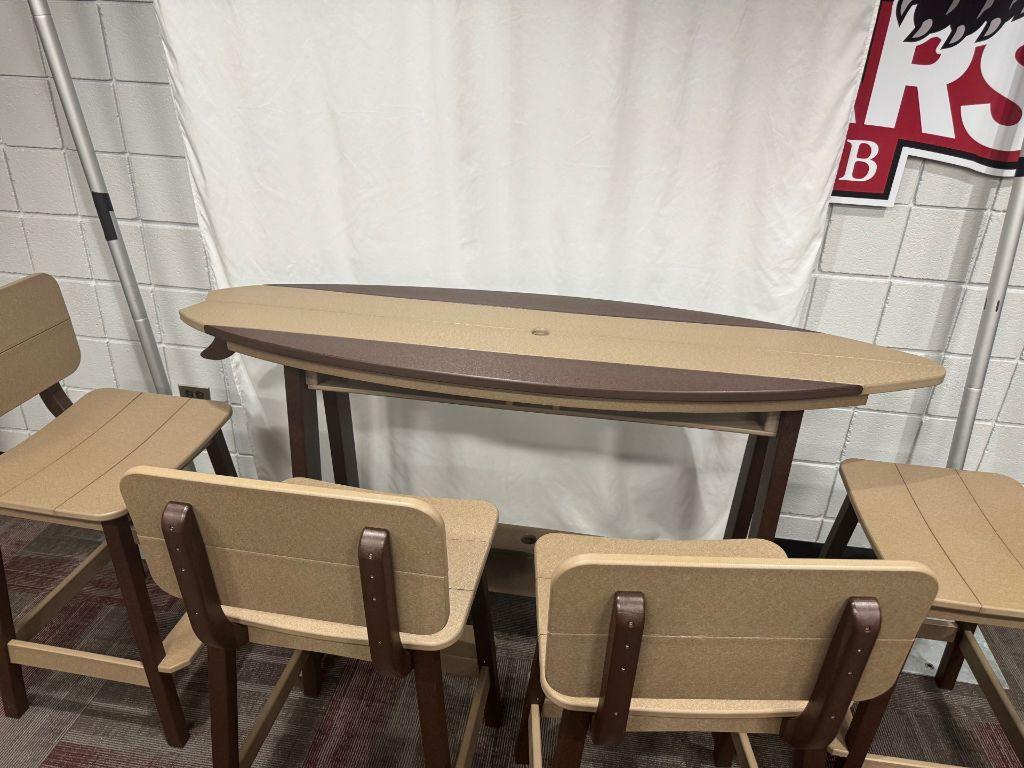 6-Foot Surf Table with 4 Surf Chairs
