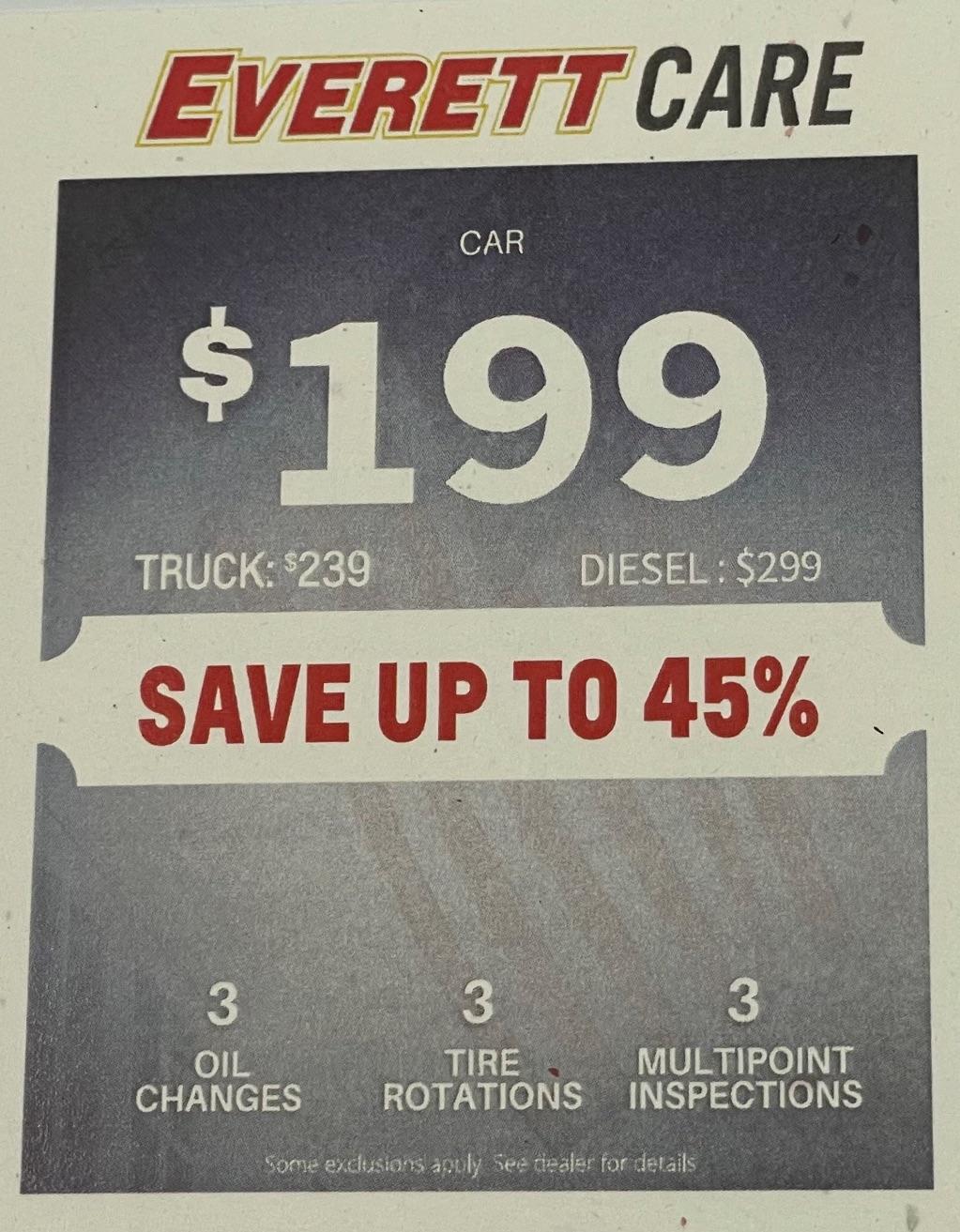Everett Auto Care Package - oil changes, tire rotati...