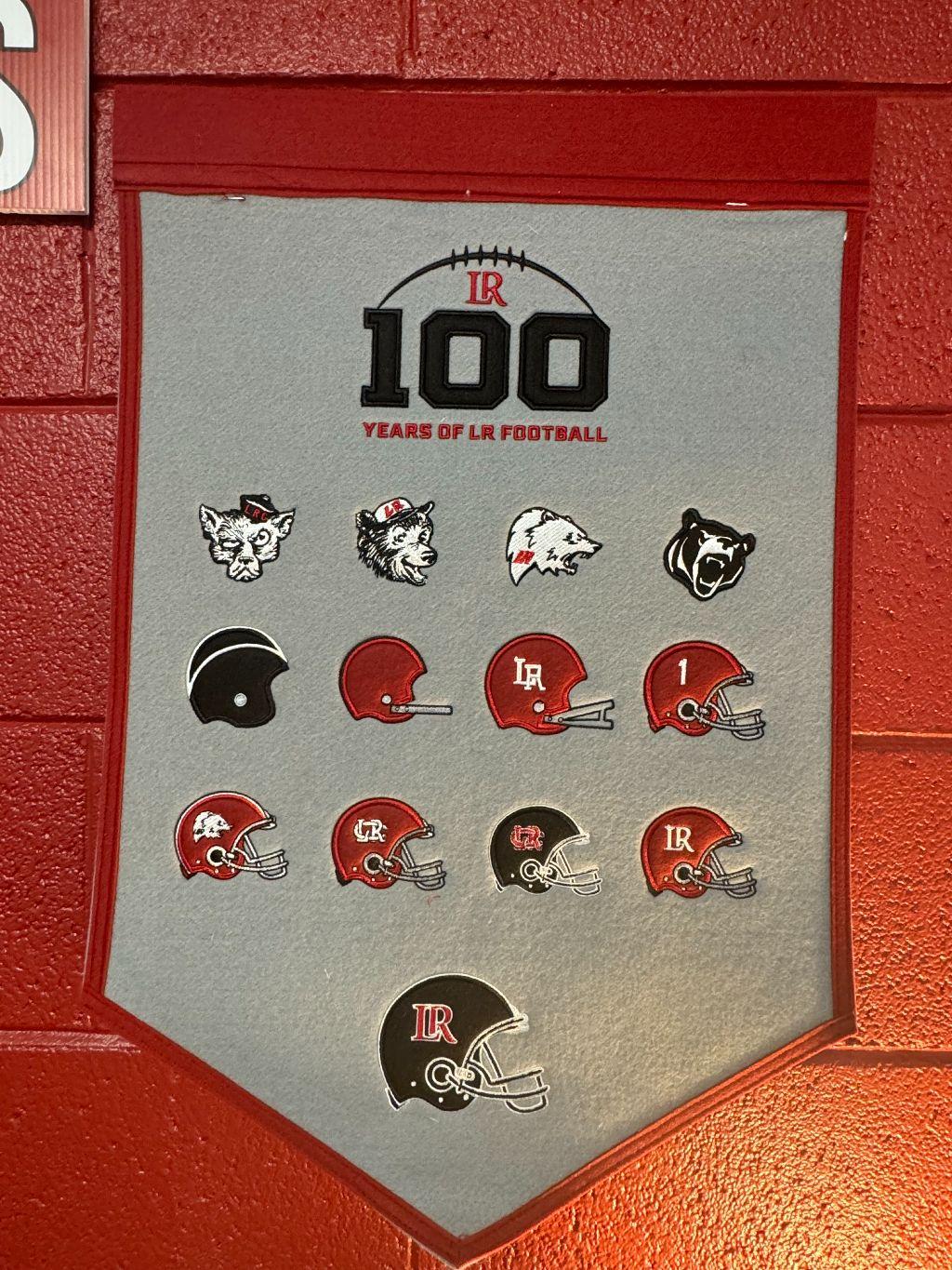 100 Years of LR Football Logos Banner