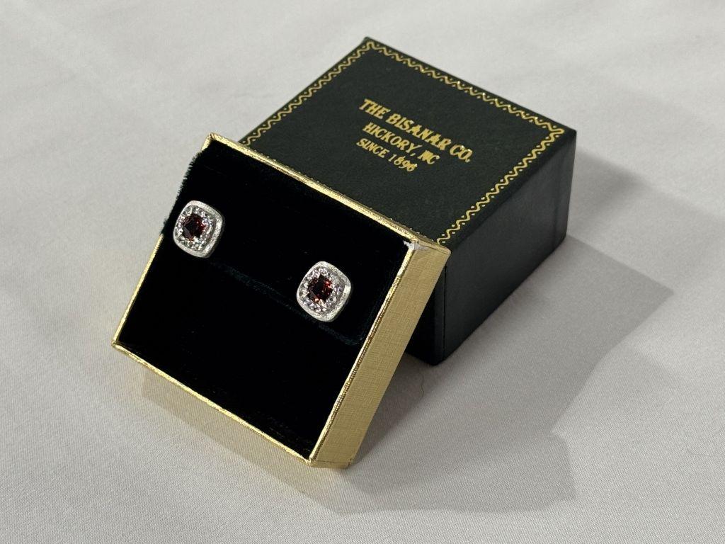 Garnet & Diamond Earrings from The Bisanar Compa...