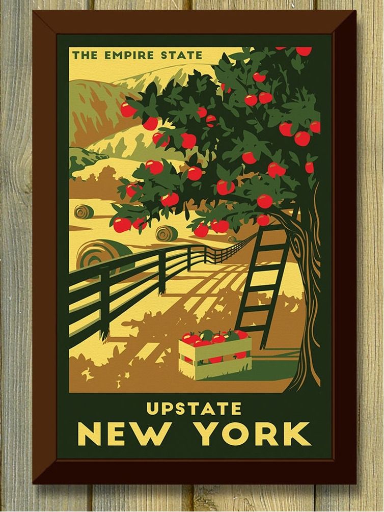 Vintage Style Upstate New York Travel Poster