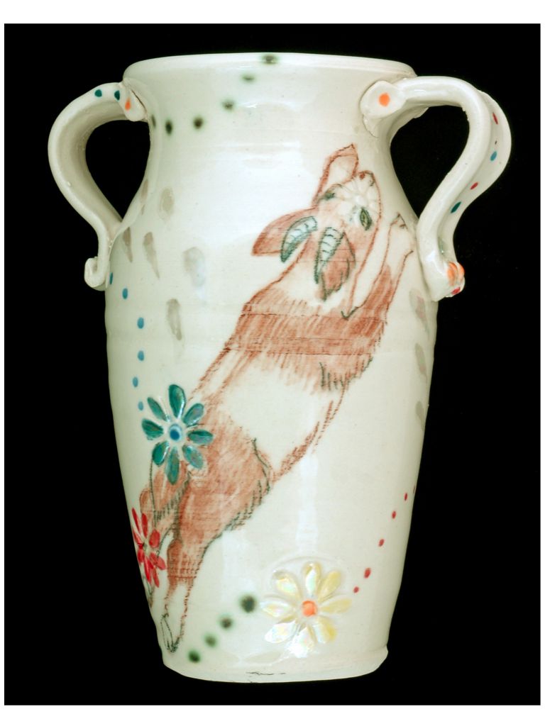 Porcelain Playful Goat Vase by Susan Nowogrodzki