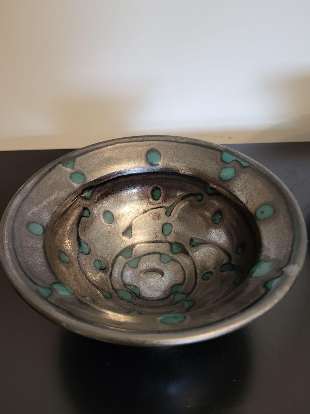 Pottery Turquoise Fruit Bowl