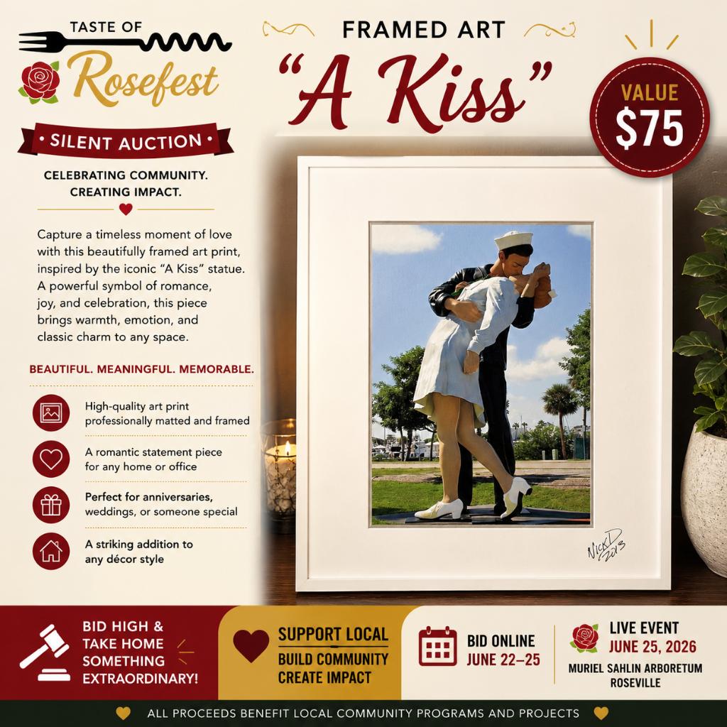 Framed Art Print – “A Kiss”