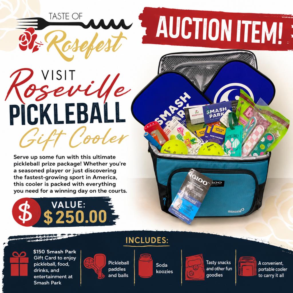 Visit Roseville Pickleball Gift Cooler