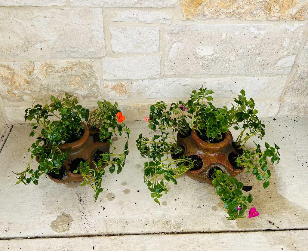 Patio Table Planter Duo w/Impatiens