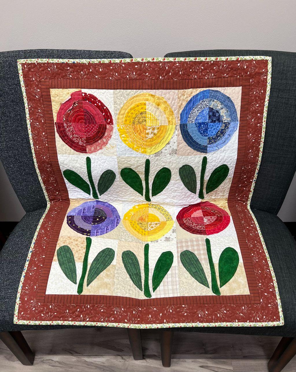 Quilted Flowers Wall Hanging donated by Stephanie Ma...