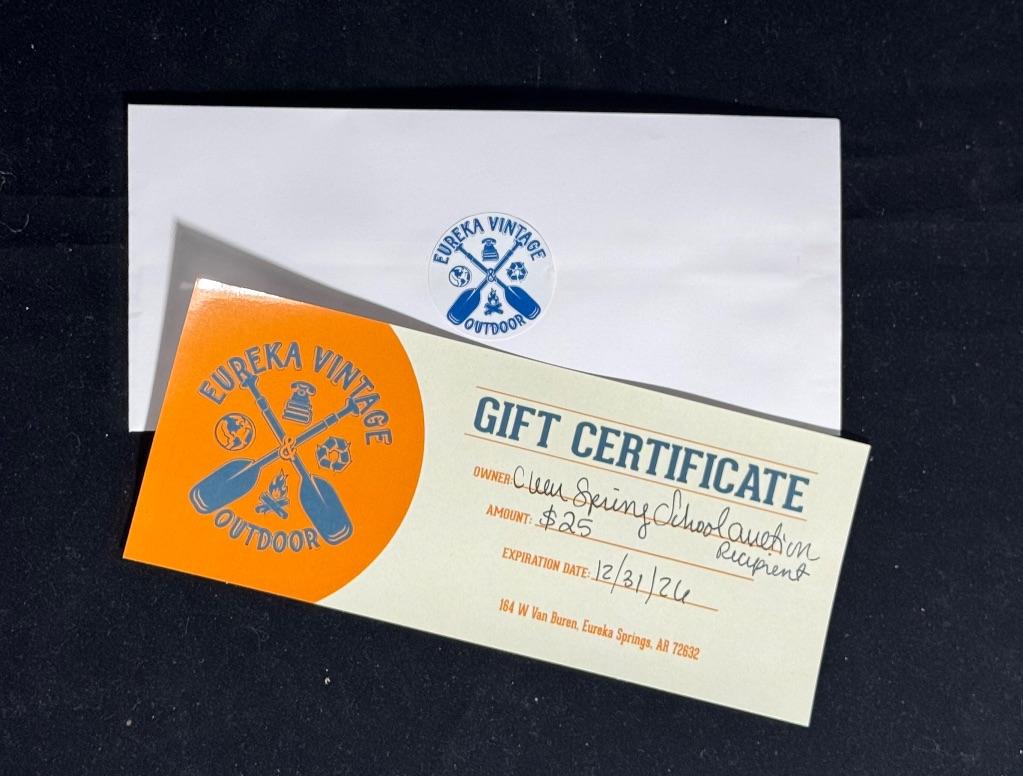$25 Gift Certificate - Eureka Vintage & Outdoor