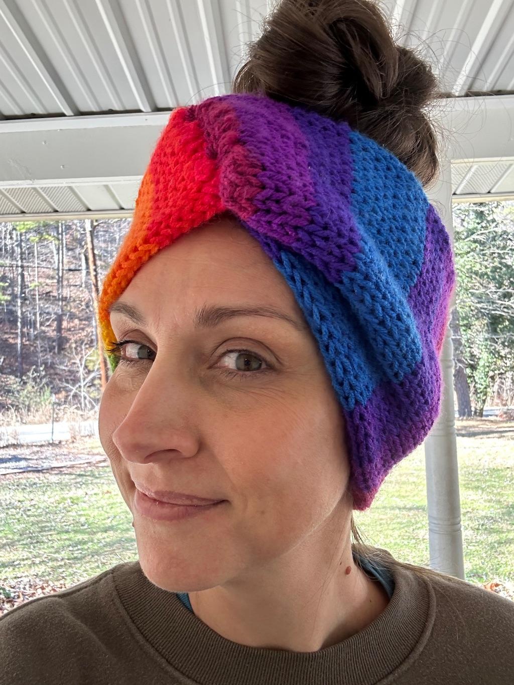 Colorful Knitted Ear Wrap