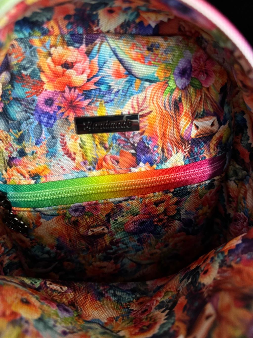 Cow Print Mini Backpack by Jeannine Lancaster