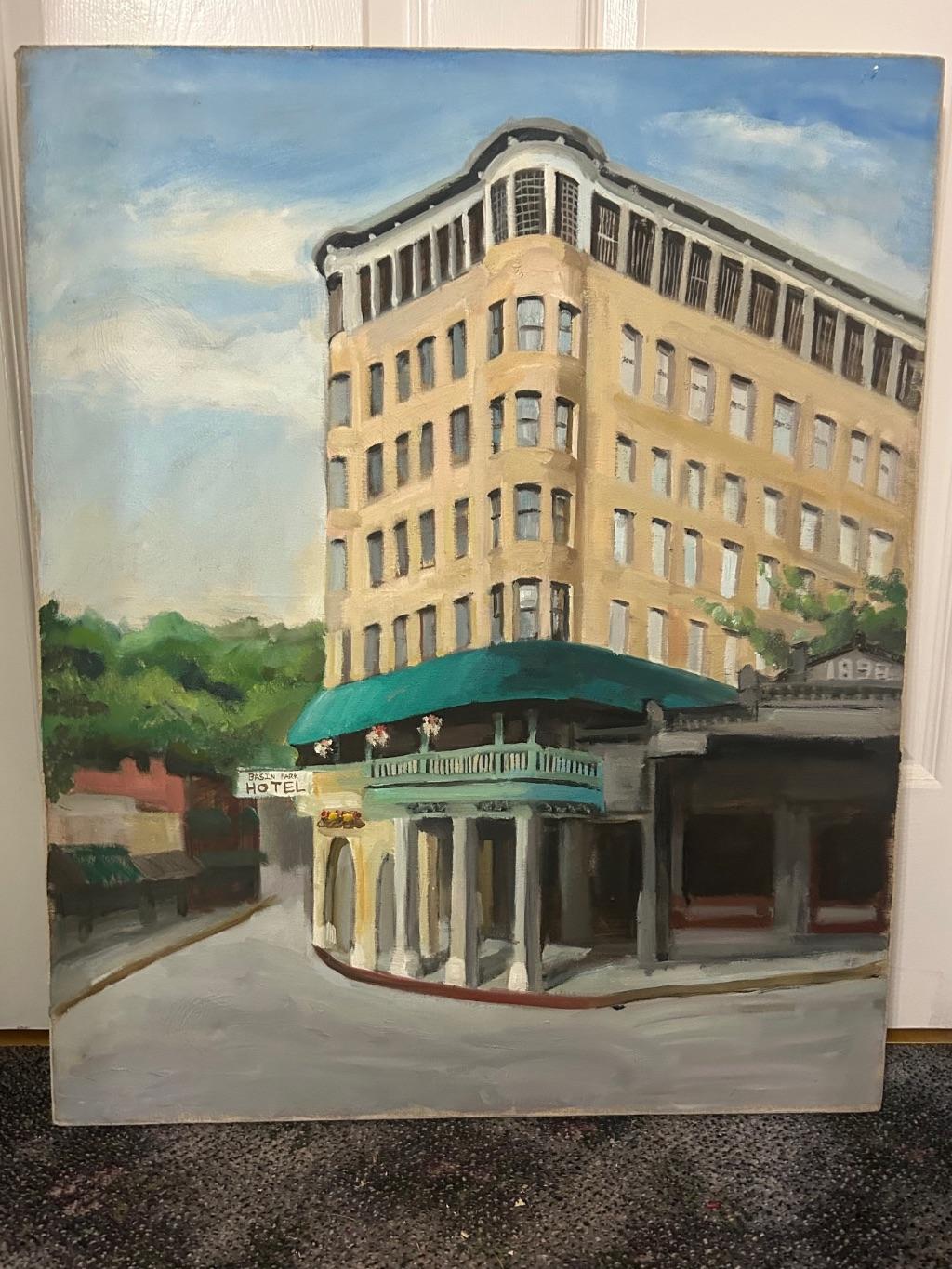 Basin Park Hotel Oil Painting