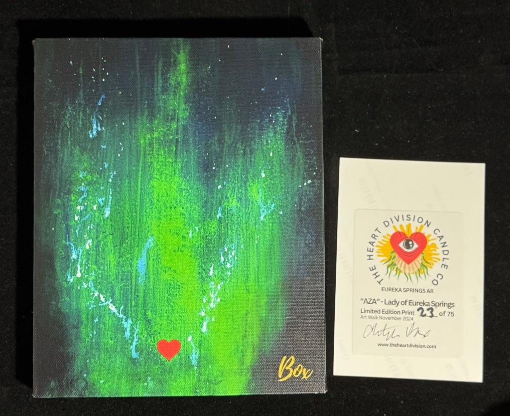 8x10 Signed Art and Candle by The Heart Division