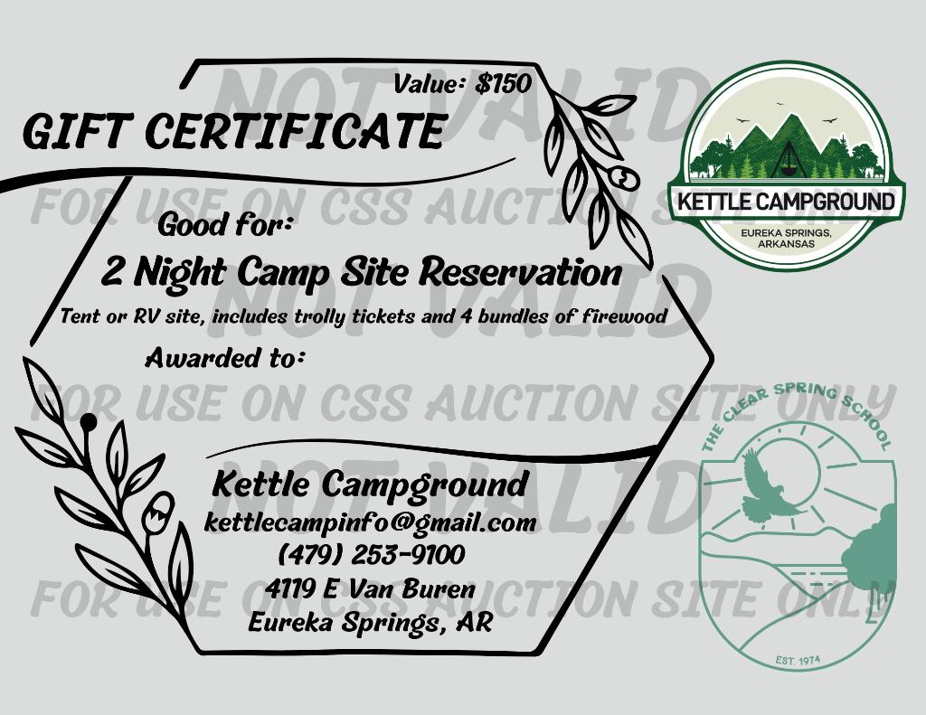 2 Night Voucher - Kettle Campground