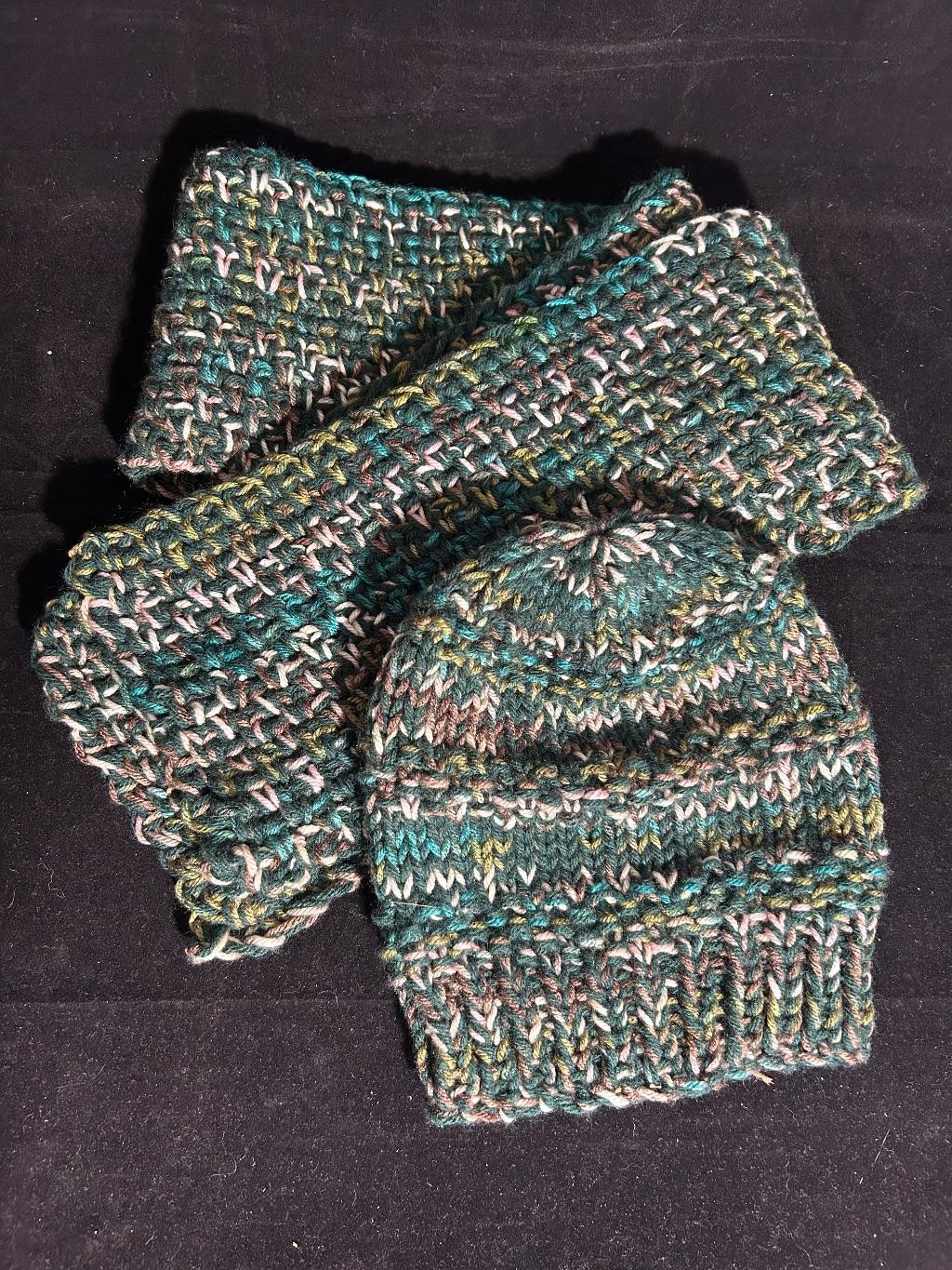 Knitted Beanie and Scarf