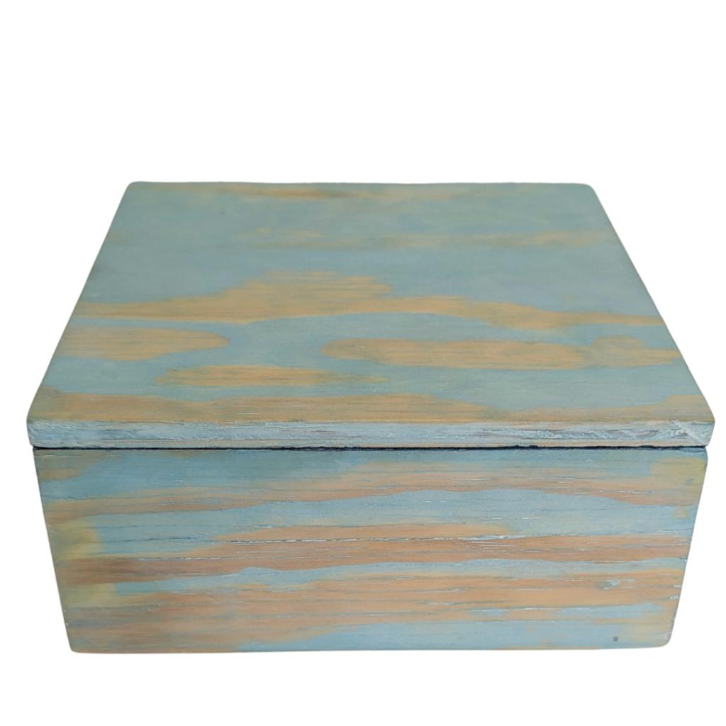 Repurposed Wood Box with Day of the Dead Design