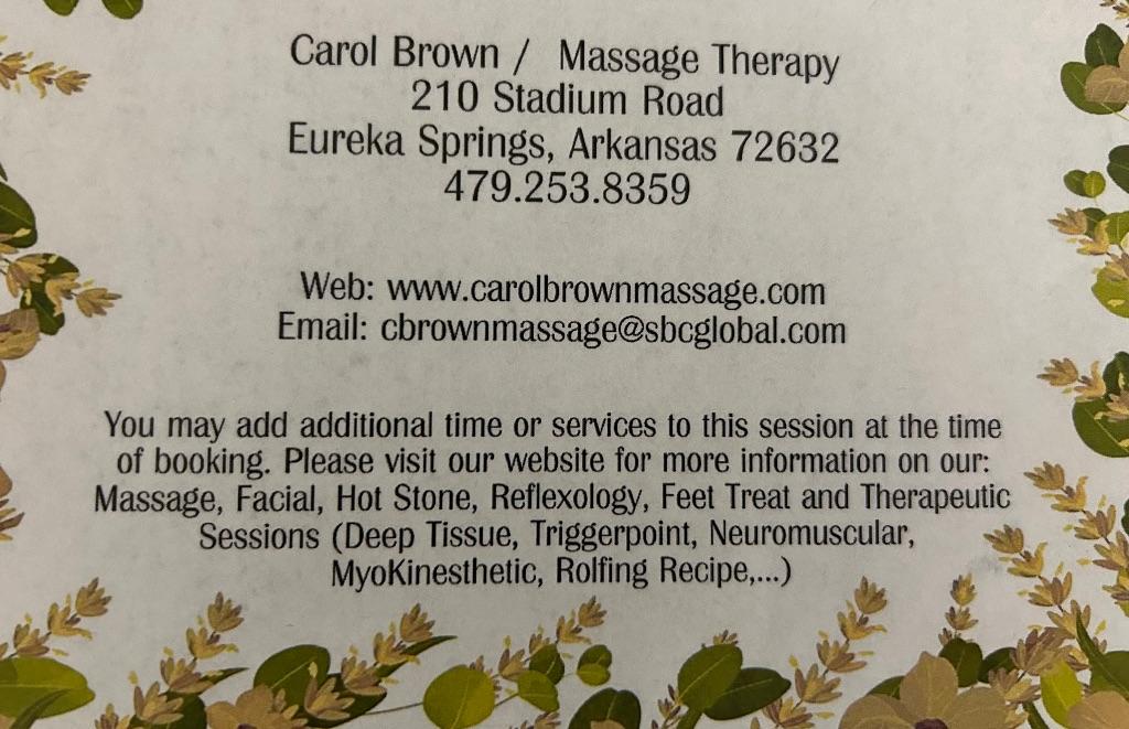 30 Minute Massage by Carol Brown