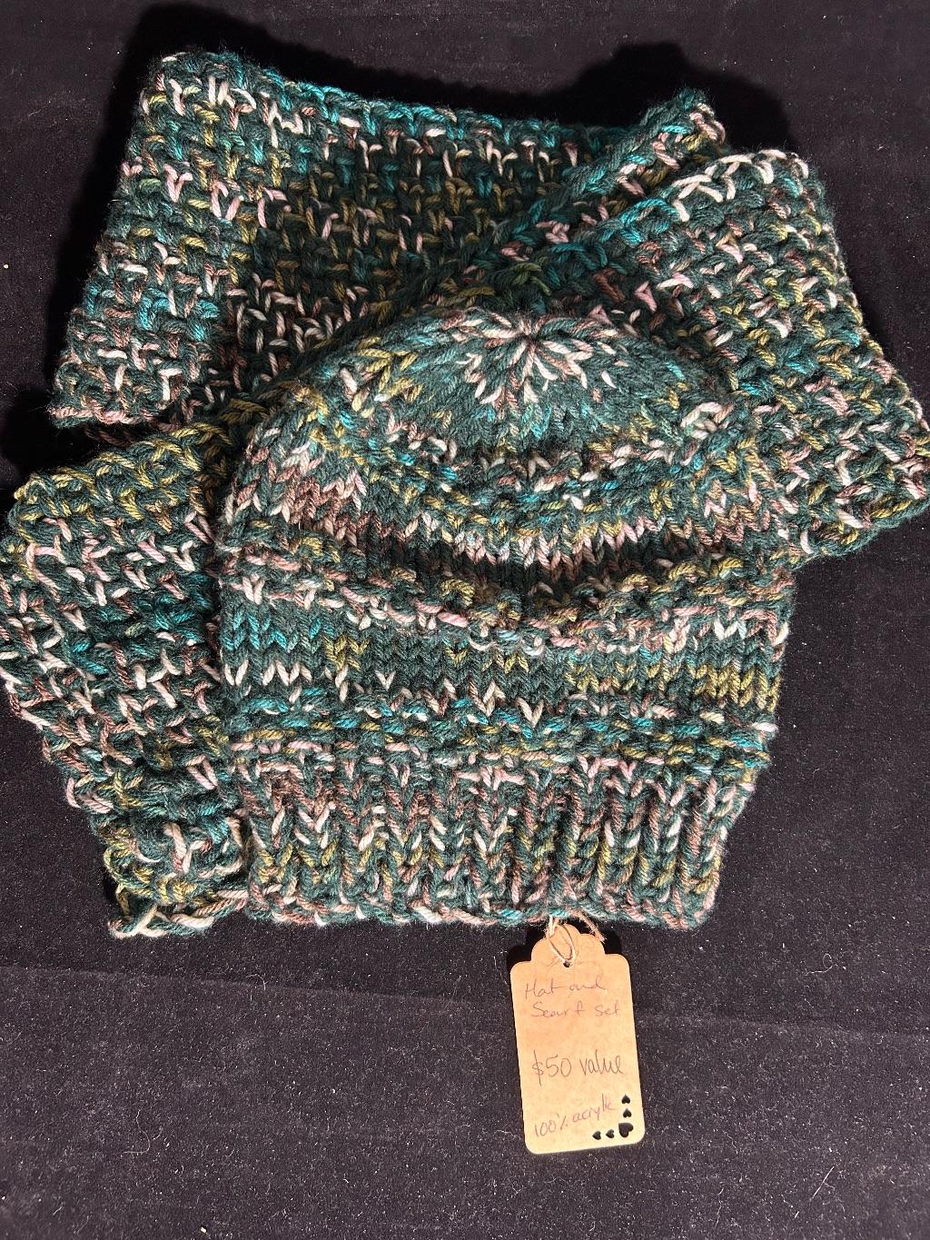 Knitted Beanie and Scarf