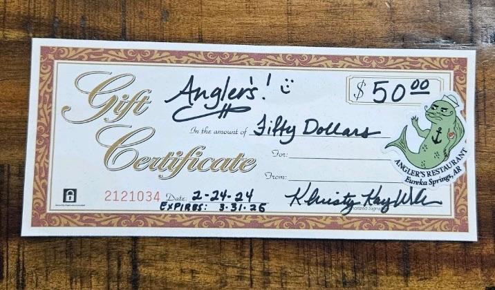 Anglers $50 Gift Certificate