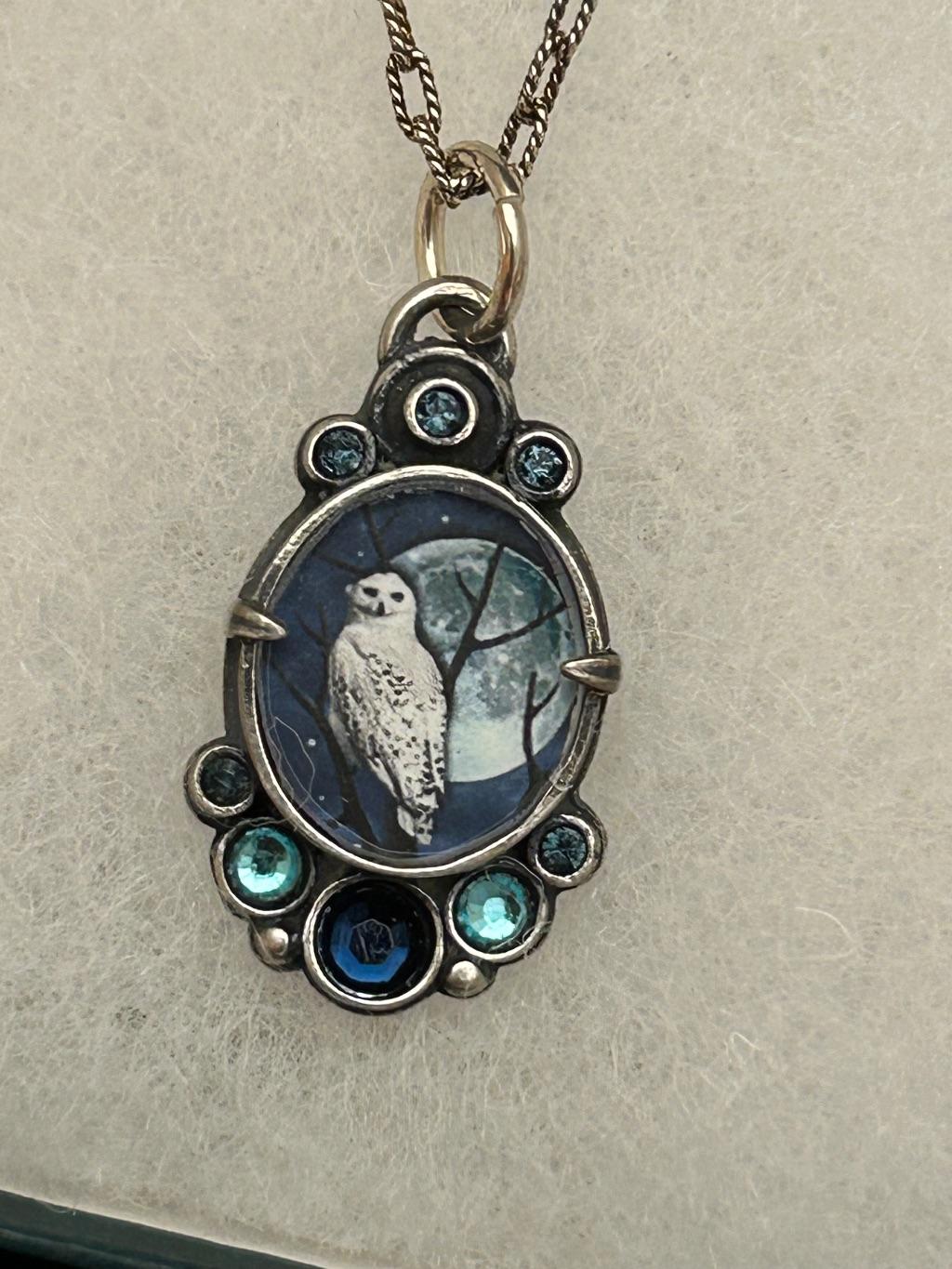Blue Owl Necklace