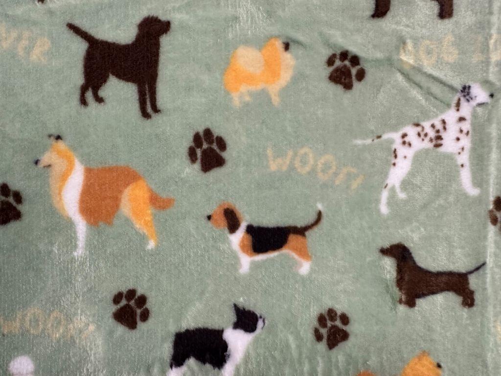 Soft Throw Dog Print (Green)