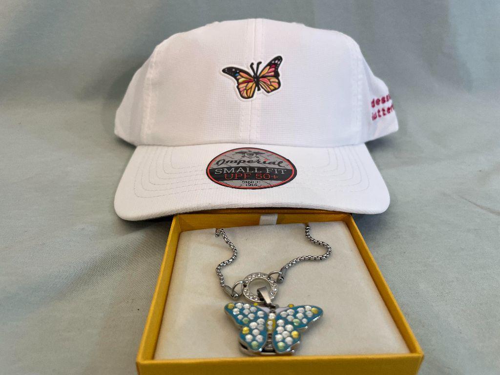 Butterfly Ball Cap and Necklace