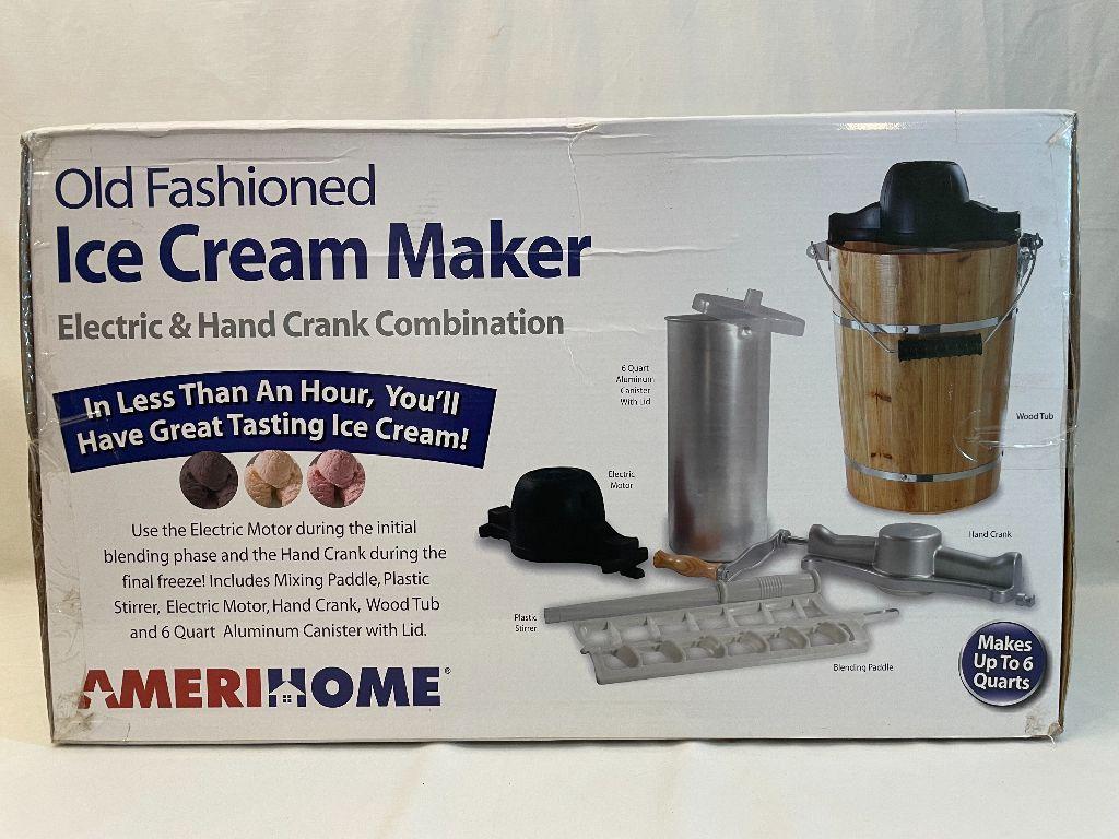 AmeriHome Old Fashioned Ice Cream Maker