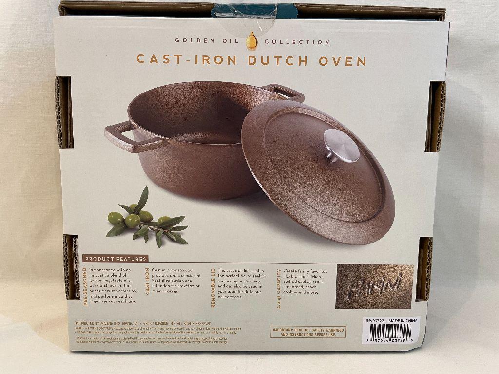 Parini Cookware 2-4 Qt Cast Iron Dutch Oven