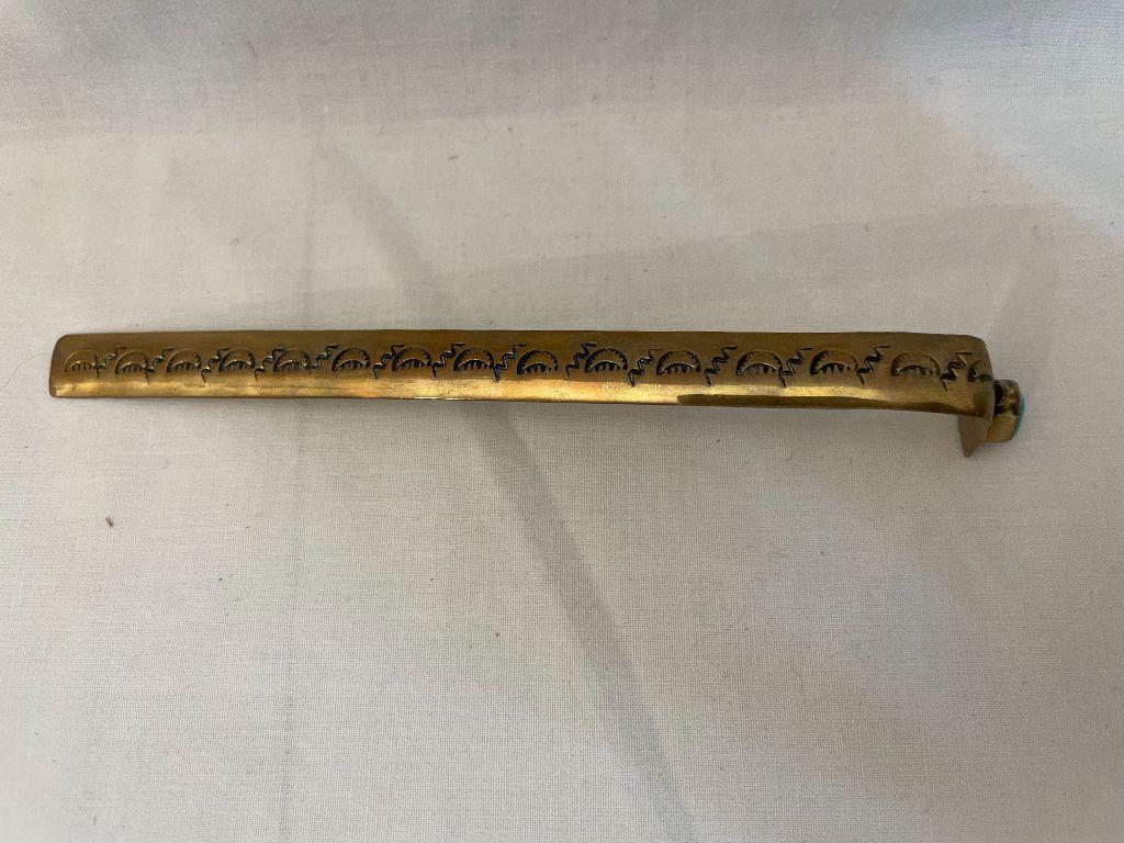 Navajo Page Marker Sterling Silver/Gold Plate Signed...