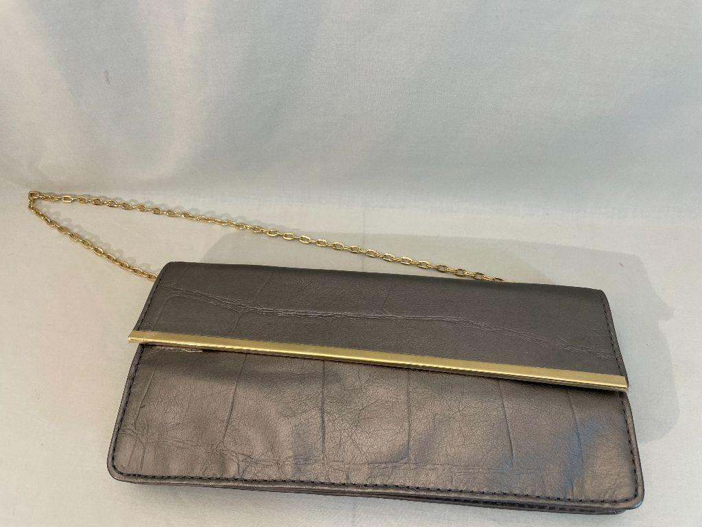 Antonio Melani Leather Snap Purse with Gold Chain St...