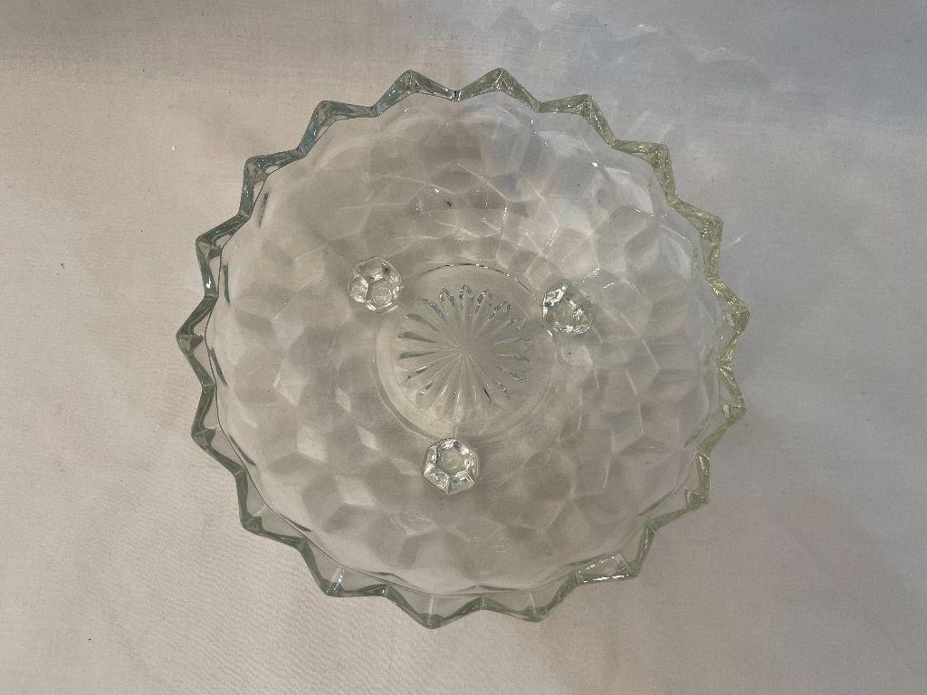Vintage Crystal 3 Footed Candy Dish