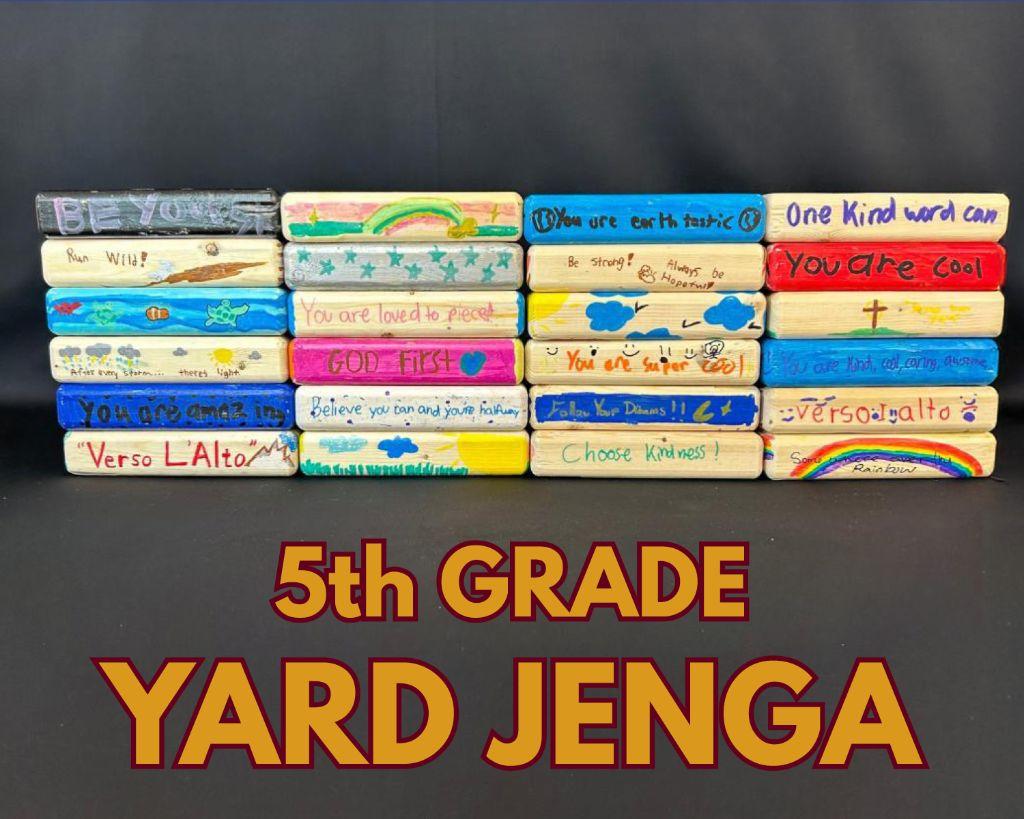 5th Grade Class Treasure- Handmade Jenga Game