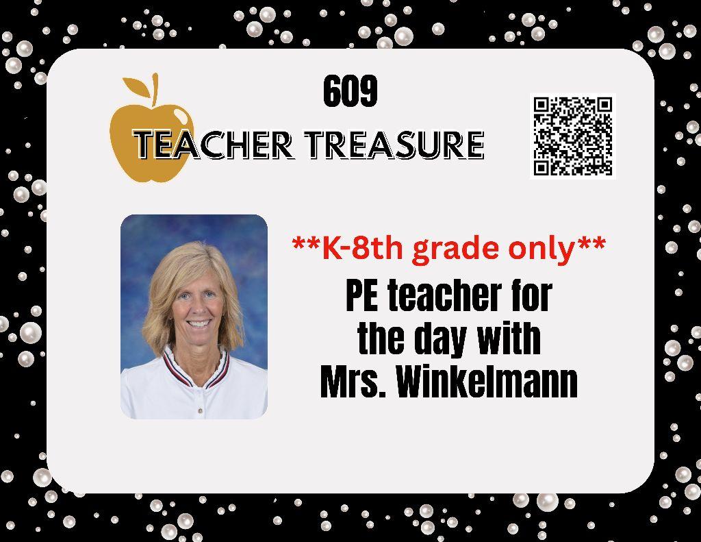 Physical Education Teacher for the day -Mrs. Winklem...