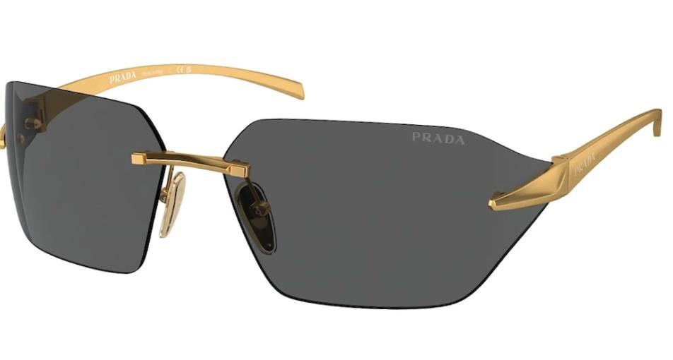 Prada Yellow Gold Rimless Sunglasses