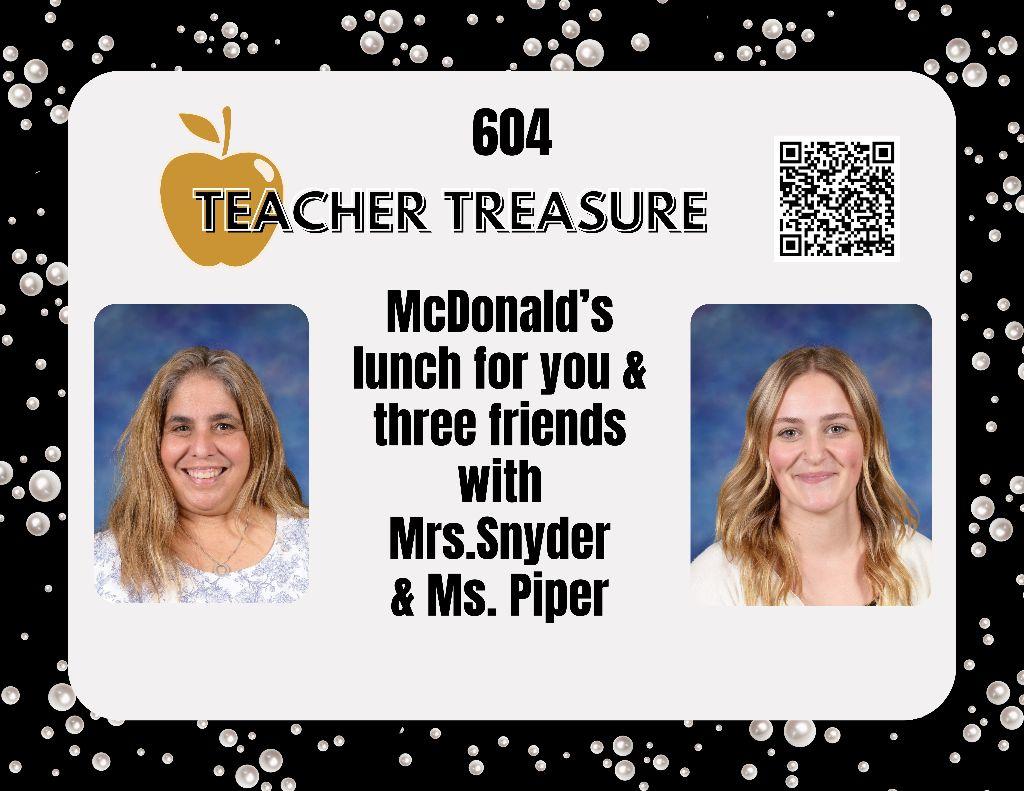 McDonalds Lunch with Mrs. Snyder and Ms. Piper
