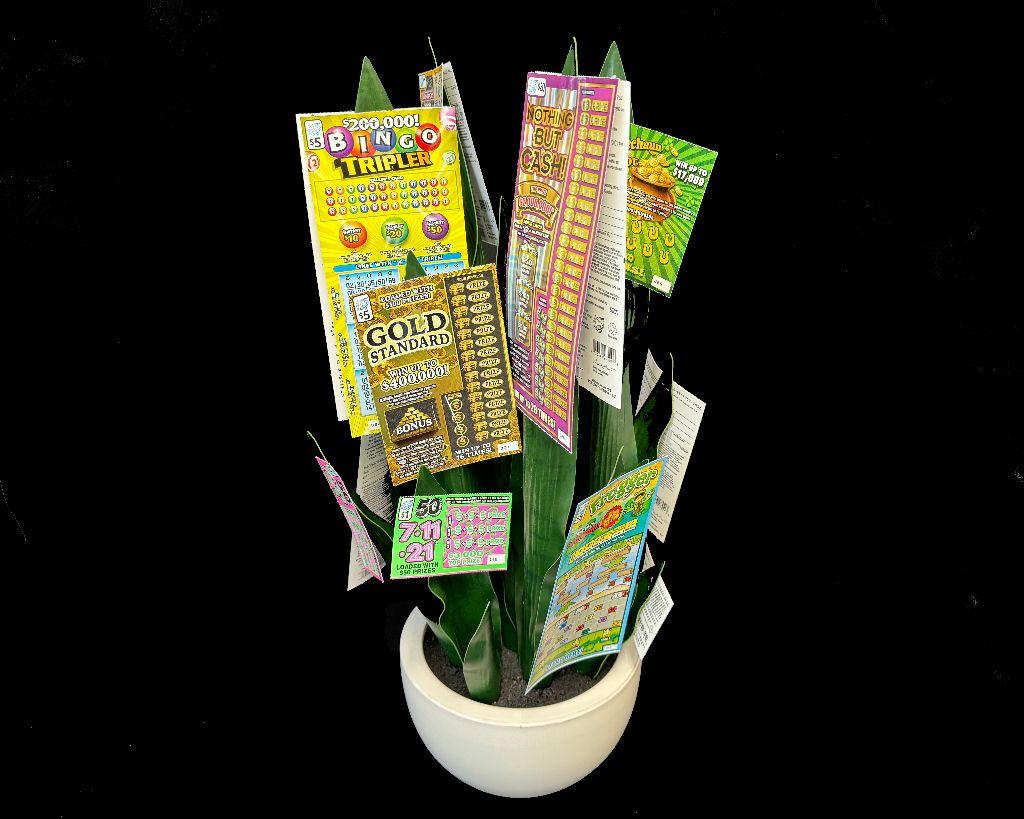 Jackpot Basket with Cash & Lottery Tickets