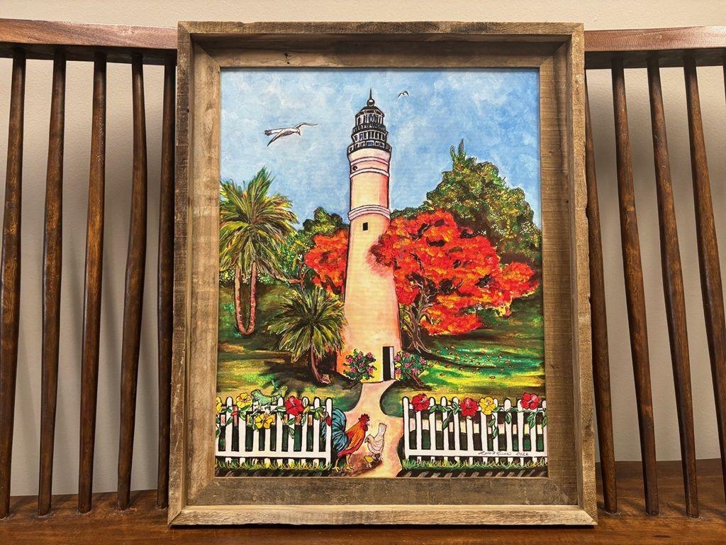 19 x 23 ''Key West Lighthouse'' color-enhanced print...