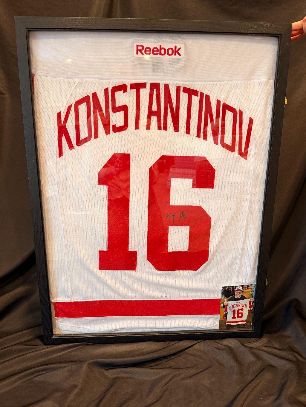 Red Wings Vladimir Konstantinov Signed and Framed Je...