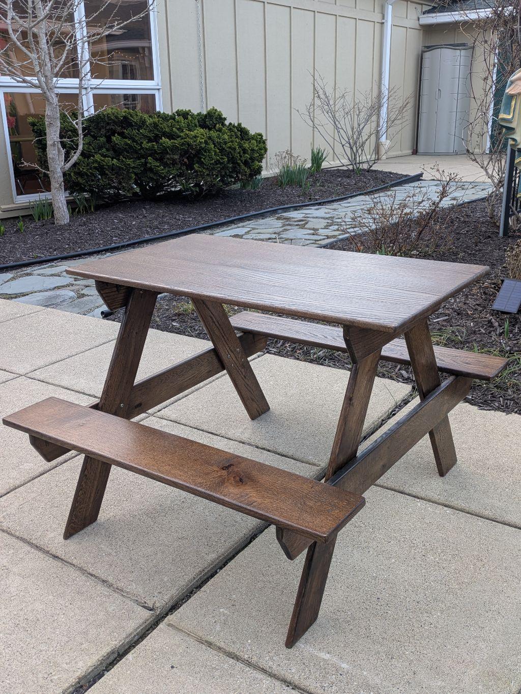 Handmade Oak Children's Picnic Table