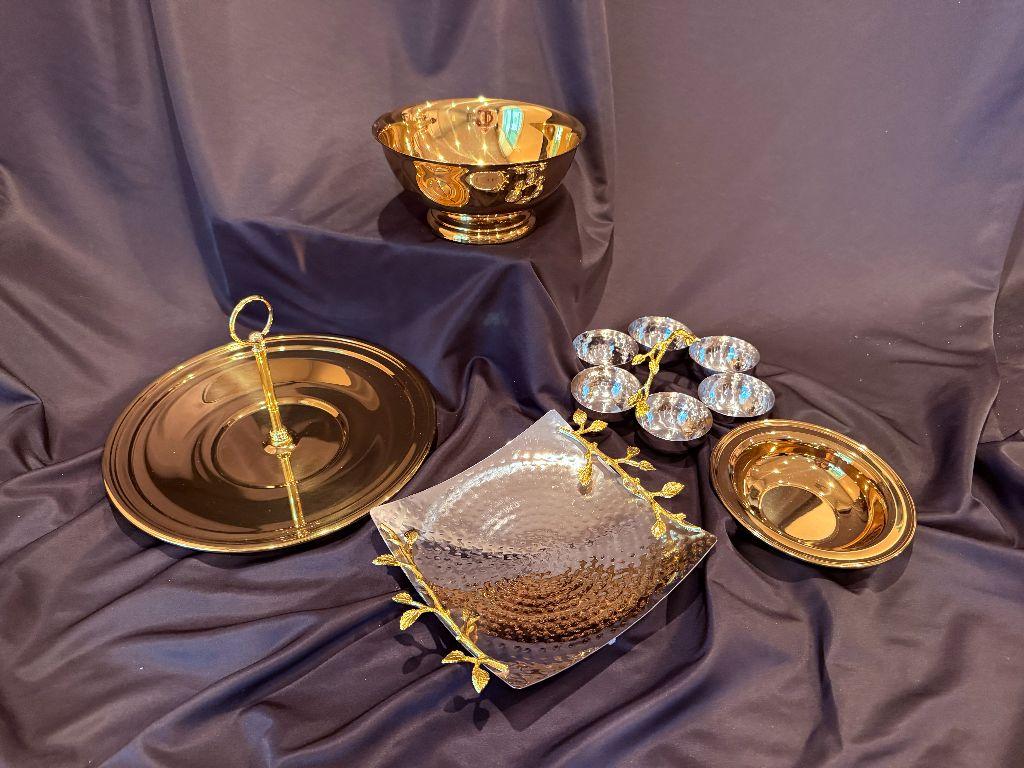 Baldwin Vintage Brass Serve Ware Gift Basket